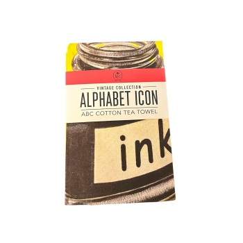 Designed in Colour Alphabet Tea Towel - I is for Ink