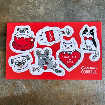 Gemma Correll Pop-Out Fridge Magnets - Pugs and Cats