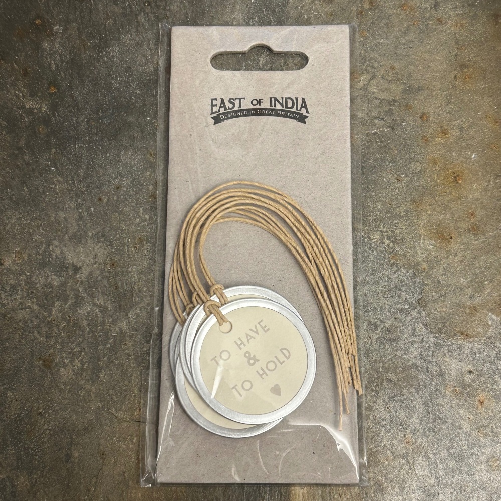 East of India - Set of 6 'To Have and To Hold' Gift tags