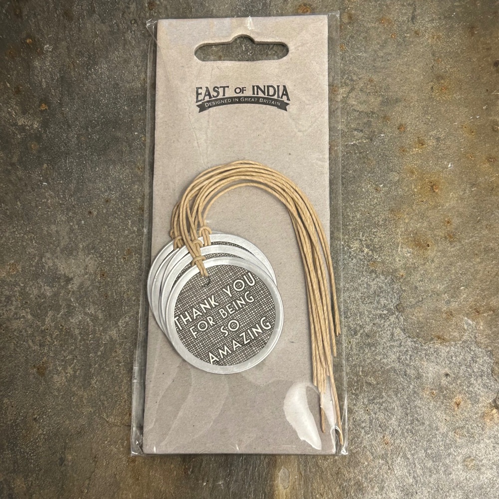 East of India - Set of 6 'Thank You for Being So Amazing' Gift tags
