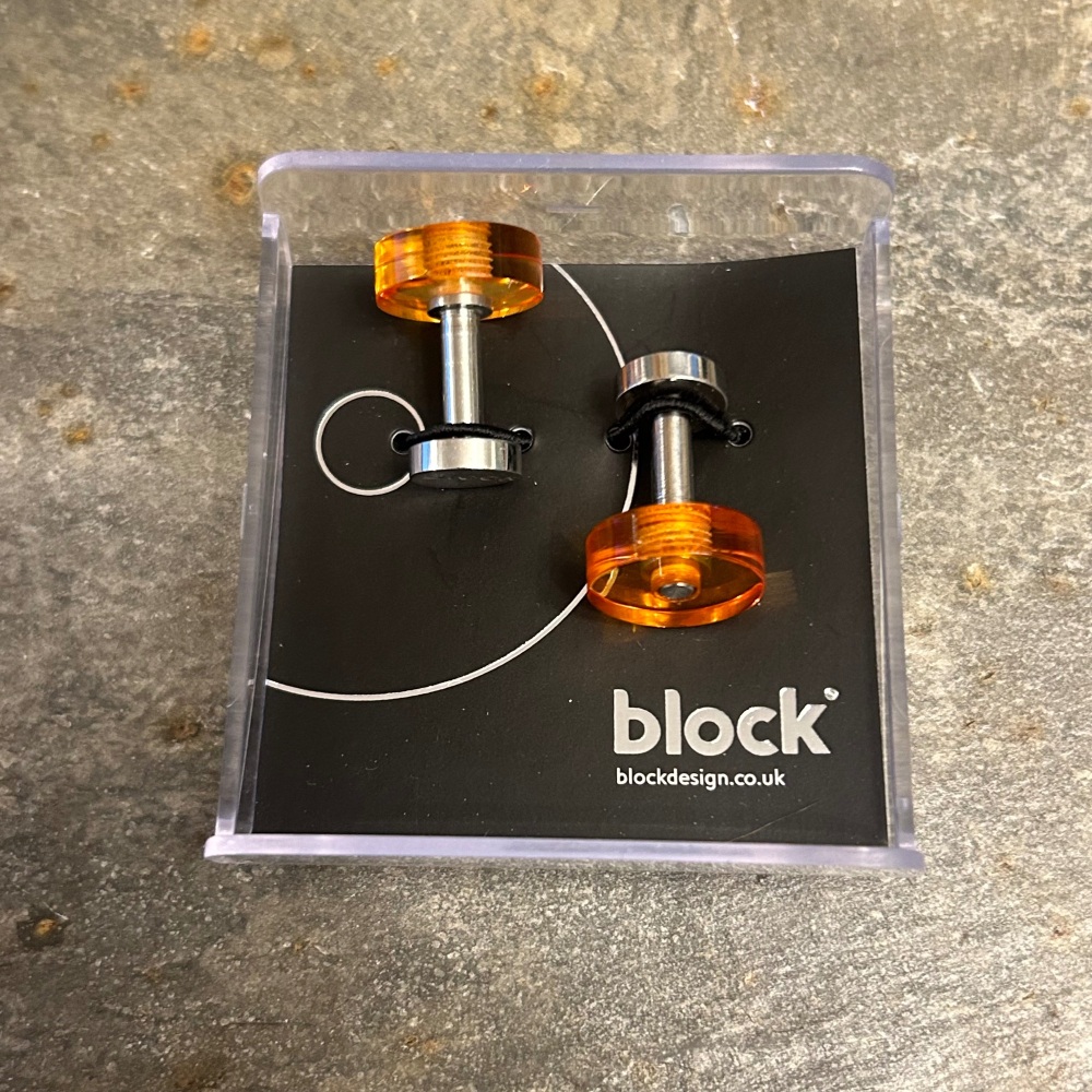 Block - Acrylic Cufflinks (Orange)