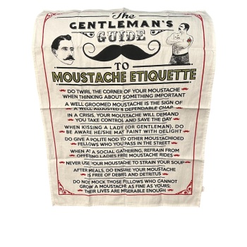 Rex Tea Towel - The Gentleman's Guide to Moustache Etiquette