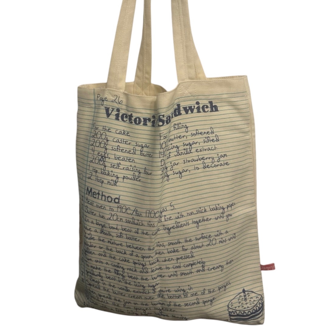 Temerity Jones Cotton Shopping Bag - Victoria Sandwich Recipe