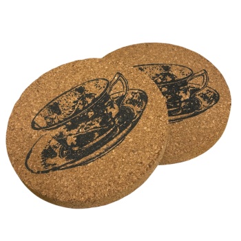 Temerity Jones - Set of 2 Cork Coasters (Teacup)