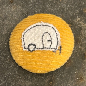 Caravan Brooch - Custard Yellow