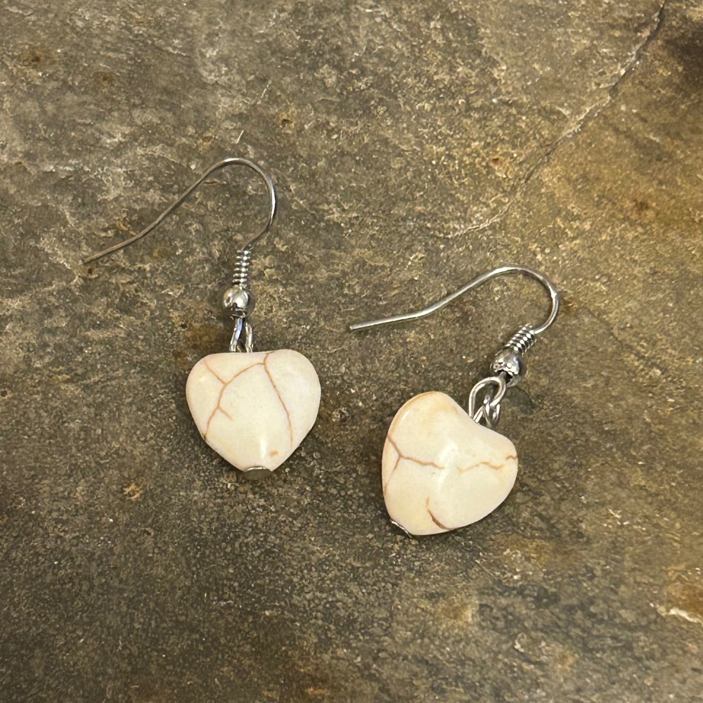 Polished Stone earrings - White