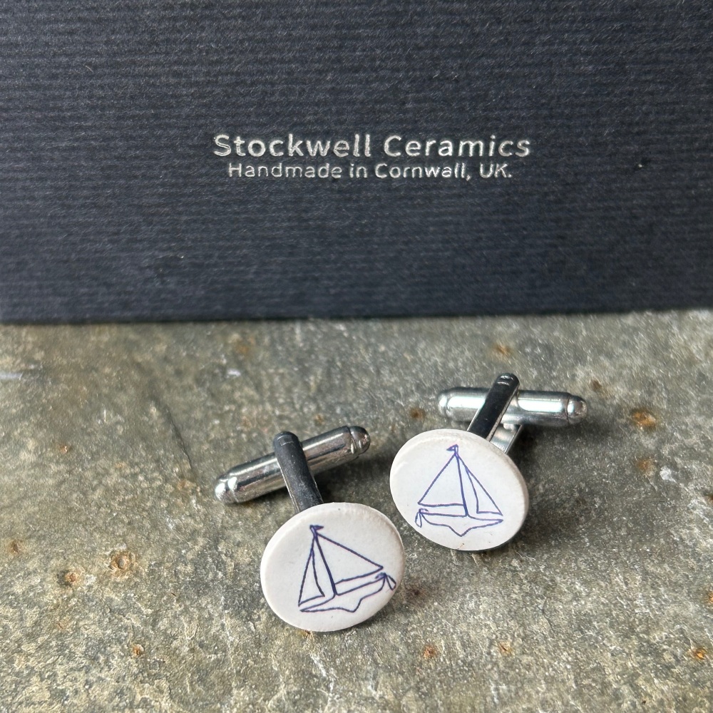 Stockwell Ceramics Cufflinks - Yacht