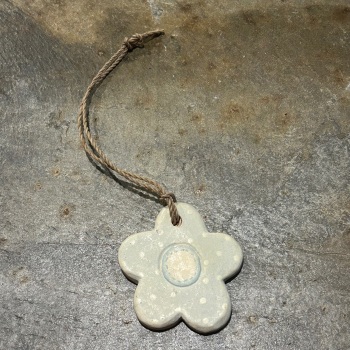 East of India - Hanging wooden flower (pale blue)