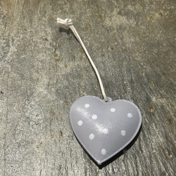 Heaven Sends - Grey Spotty Metal Heart