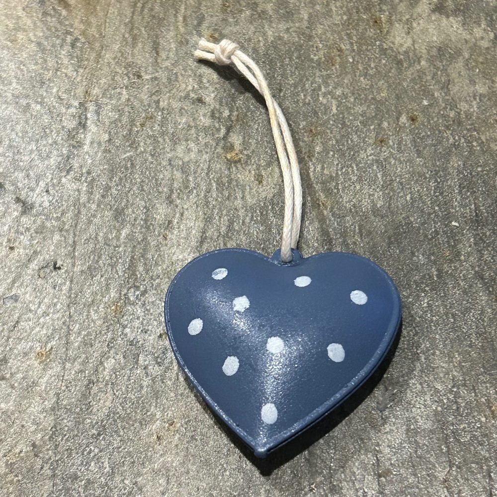 Heaven Sends - Dark Blue Spotty Metal Heart