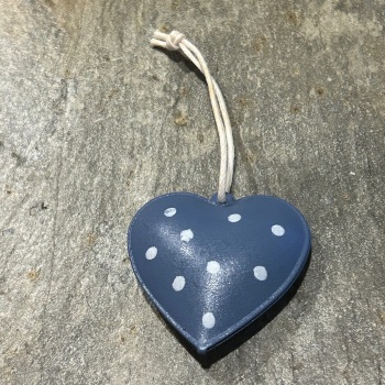 Heaven Sends - Dark Blue Spotty Metal Heart