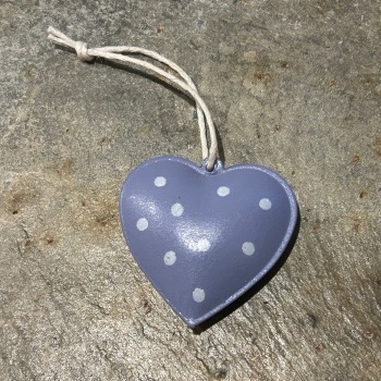 Heaven Sends - Blue/Grey Spotty Metal Heart