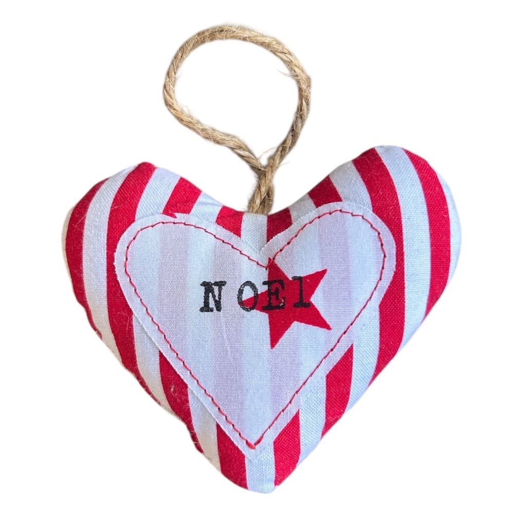 Fabric Christmas Heart - Noel
