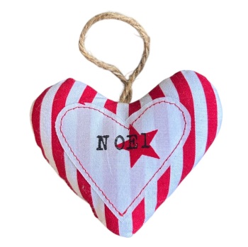 Fabric Christmas Heart - Noel
