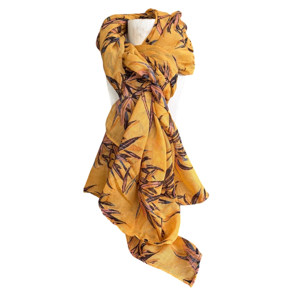Lua Leaf Scarf - Mustard