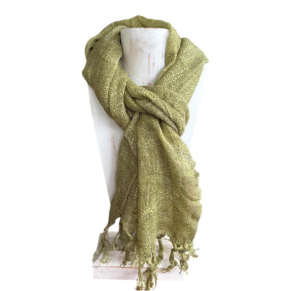 Cool Trade Winds - Close Weave Scarf (Plain Green)