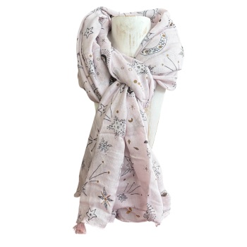 Lisa Angel - Astrological Scarf (Pale Pink background)
