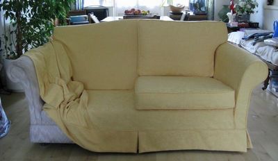 Yellow sofa cover