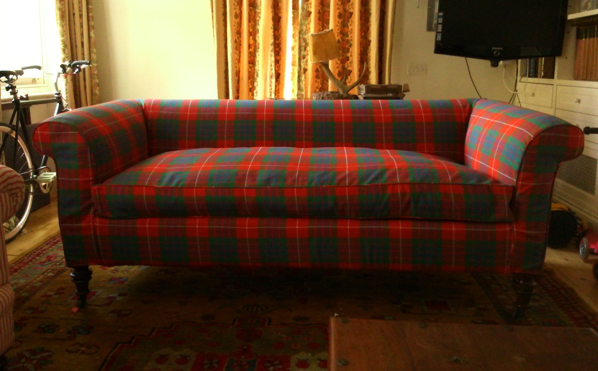 Tartan sofa cover