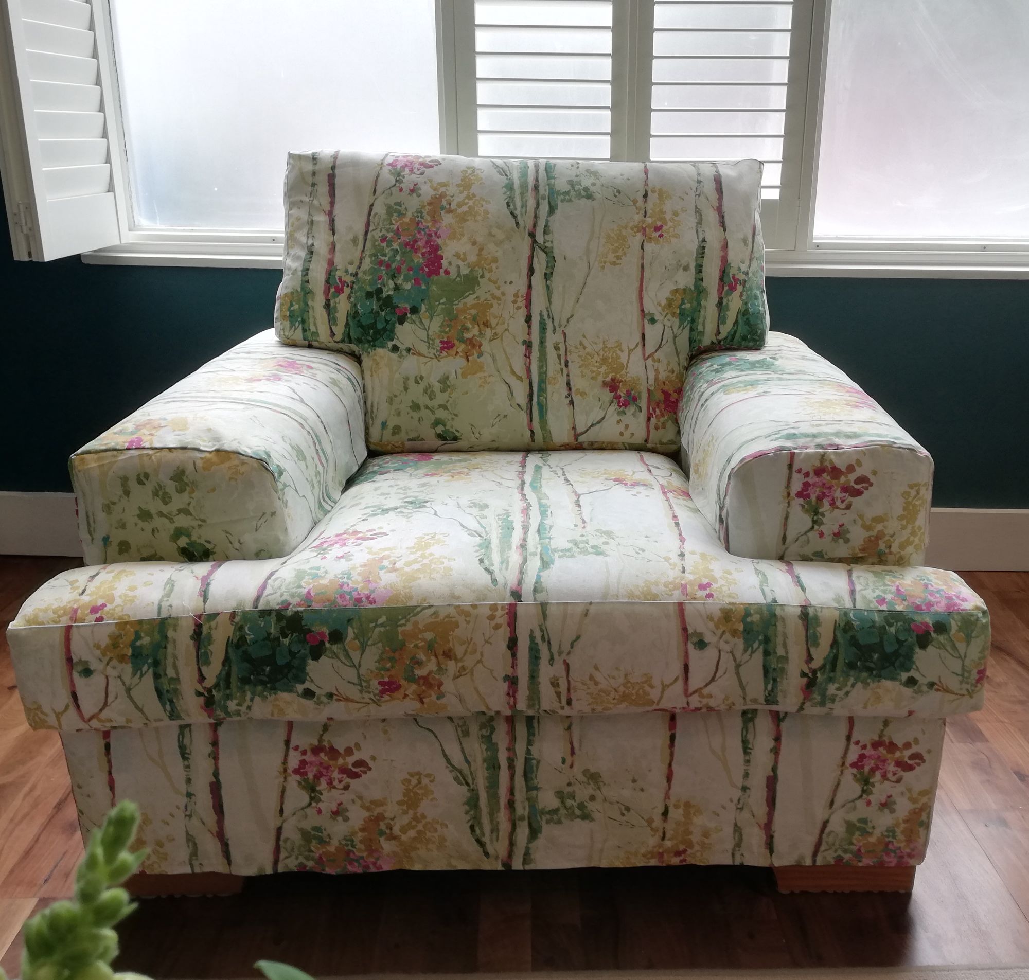 Floral armchair cover