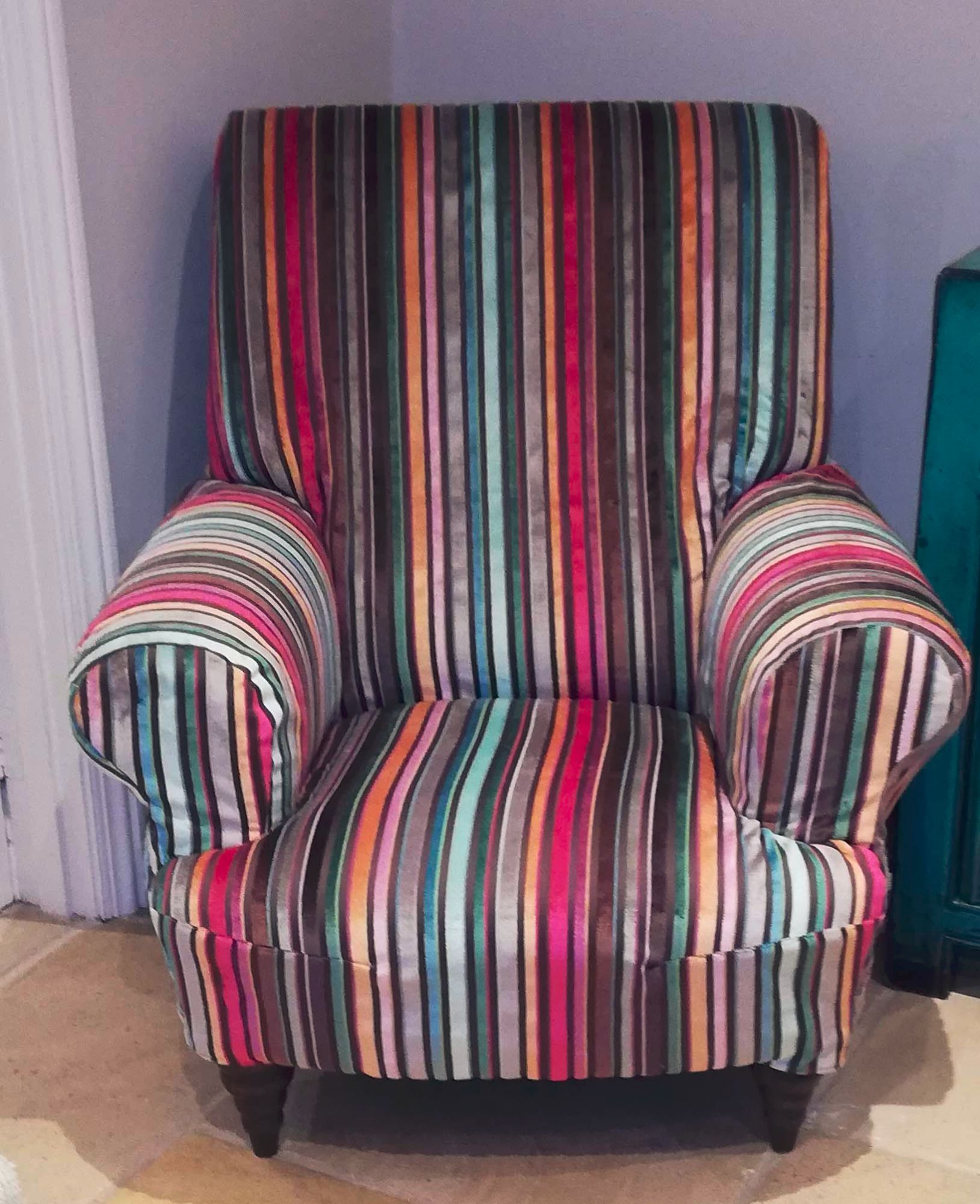 GP and J Baker Cardinal Stripe chair cover