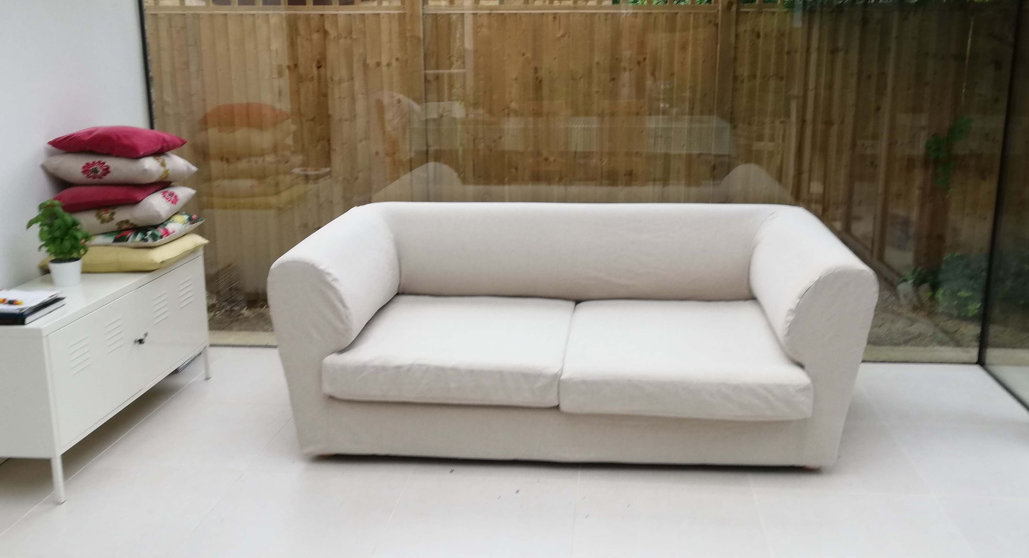 Plain tailored sofa cover