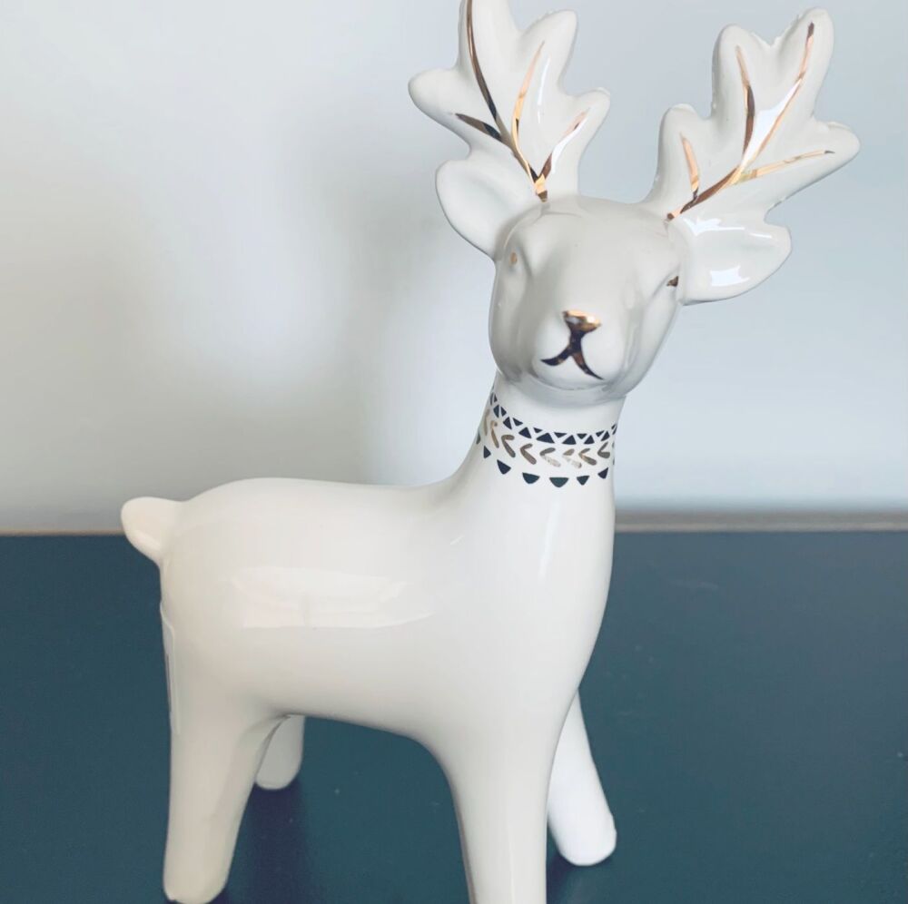 White Ceramic Reindeer