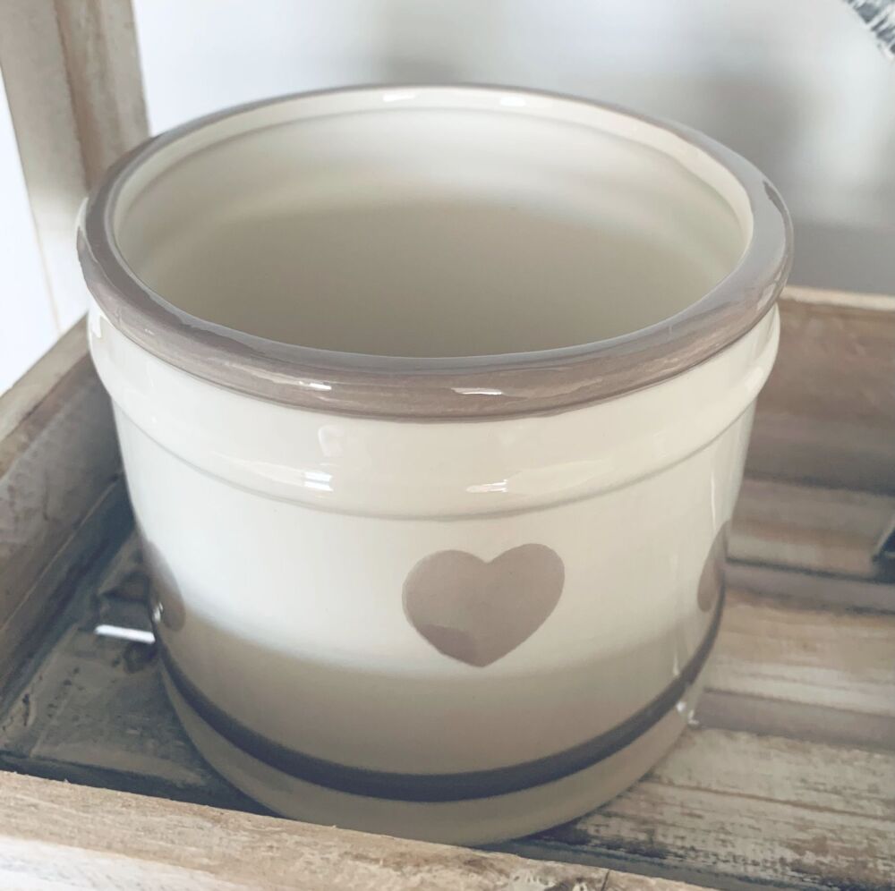 Heart Print Grey Pot