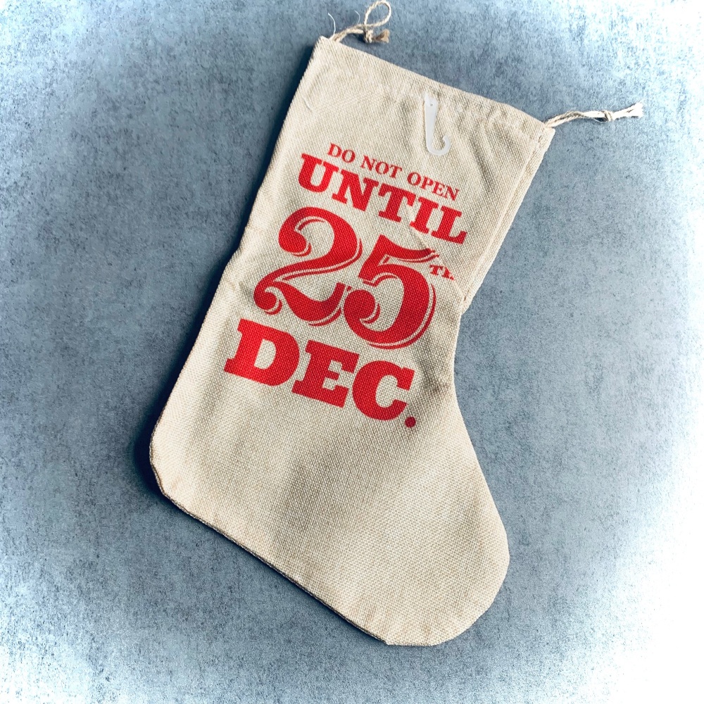 Hessian Style Christmas Stocking 25th December