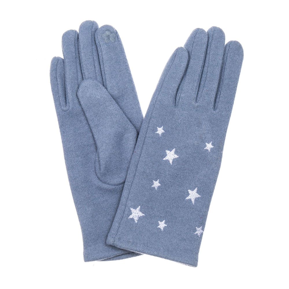 Park Lane Denim With Star Detail Gloves