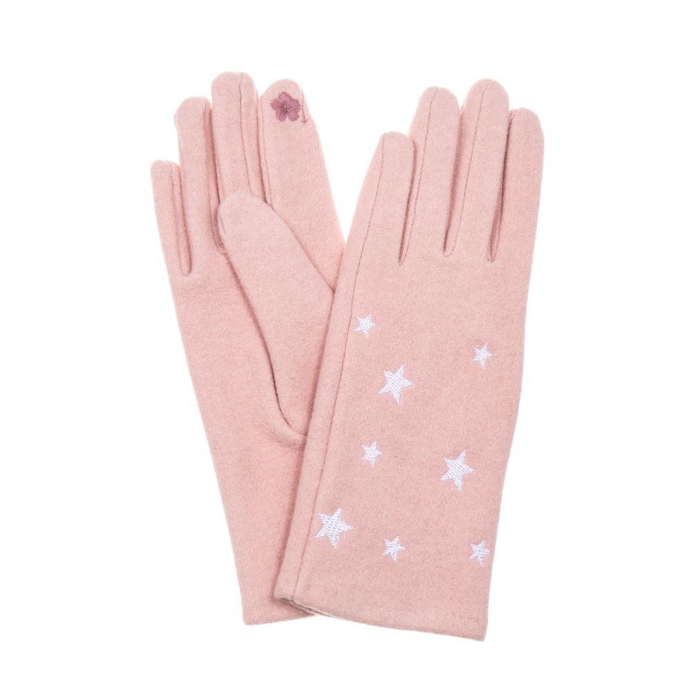 Park Lane Pink With Star Detail Gloves