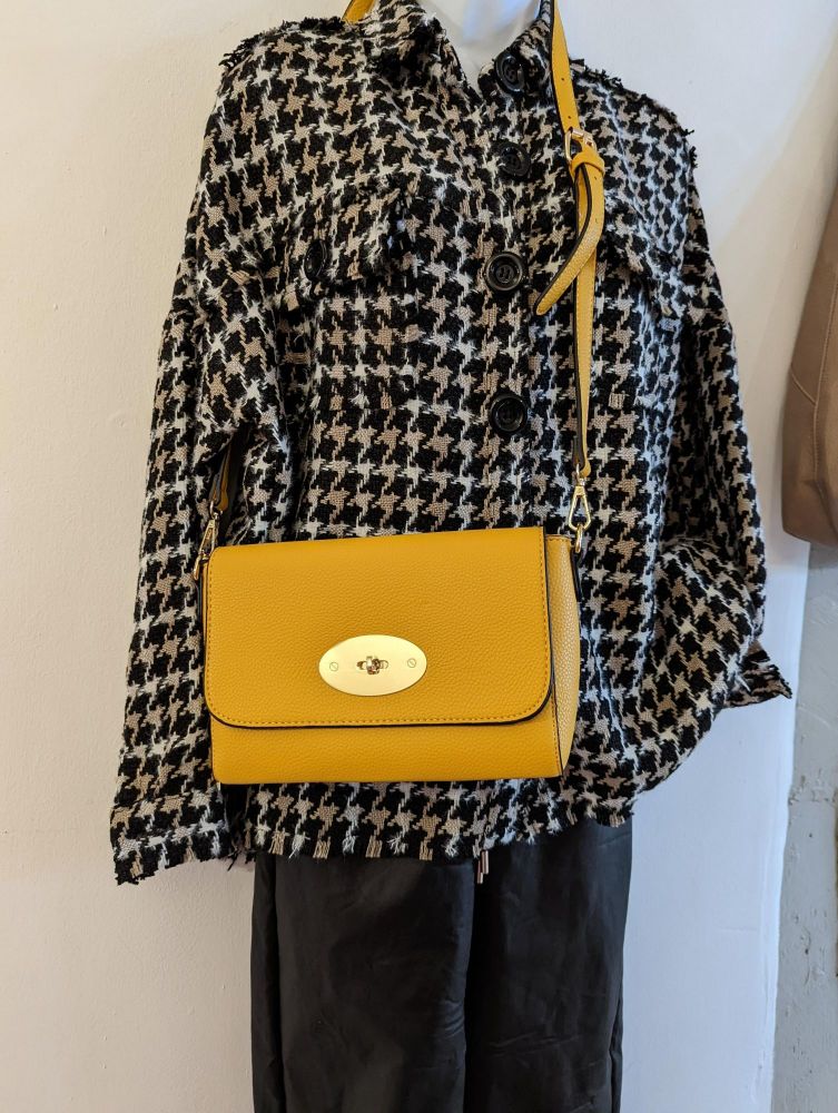 Faux Leather Cross Body Bag Yellow
