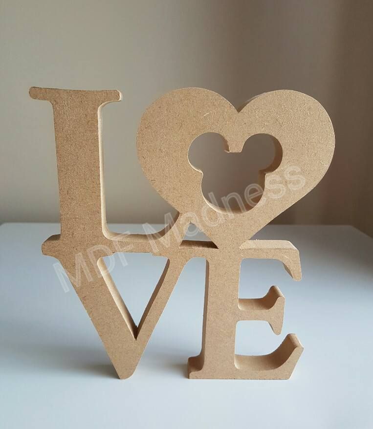 Love with Mickey Cut Out