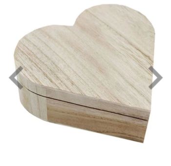 Wooden Heart Shaped Box