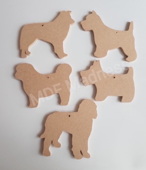 Hanging Dog Breed Tree Decorations. All Breeds