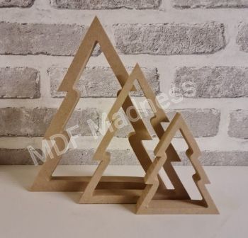 Set of 3 Hollow Christmas Trees