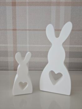 Clay / Ceramic Bunny with Heart Cut Out Set