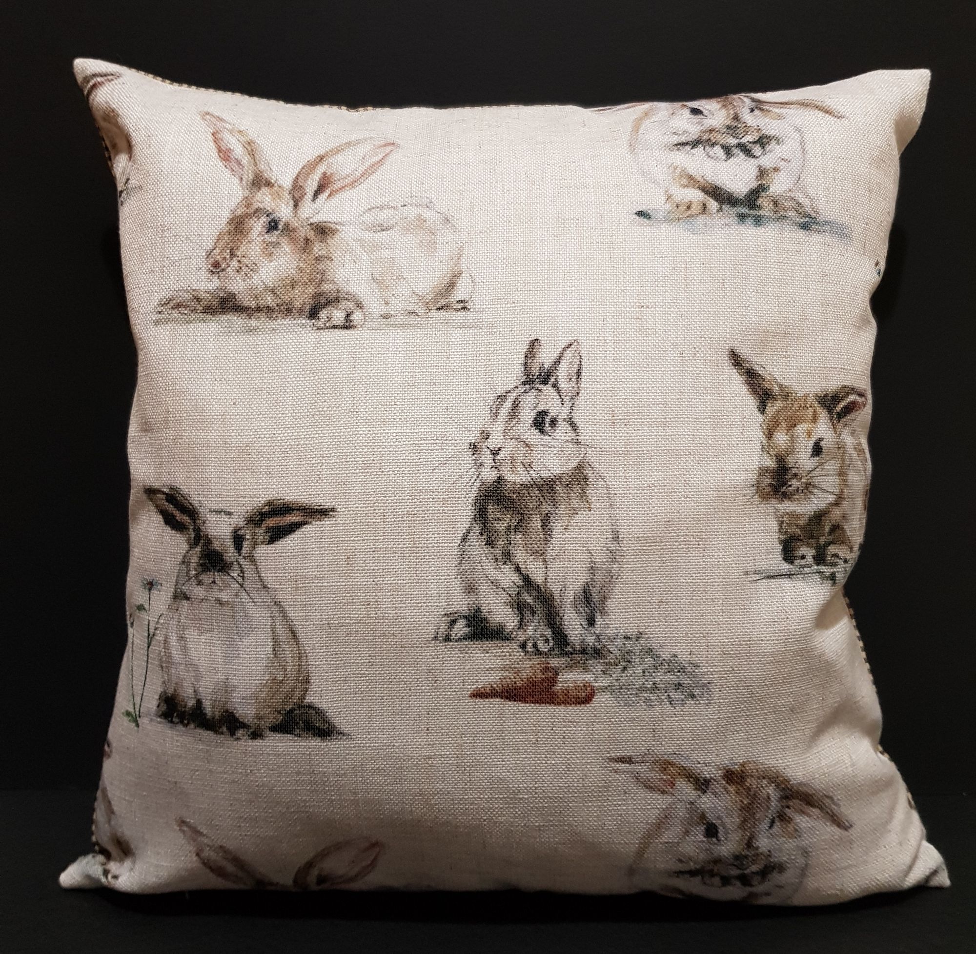 Beige Rabbit Cushion Cover