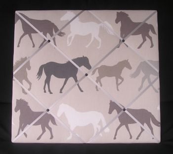 Handmade Horse Fabric Memo/Notice Board