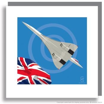 CONCORDE FLYING OVER UNION JACK