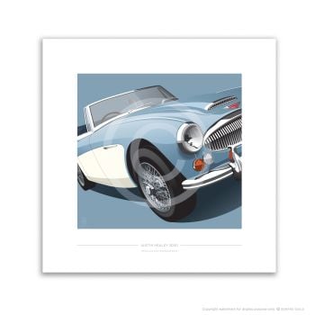 Austin Healey 3000 / Healey Blue/ 300mm x 300mm print