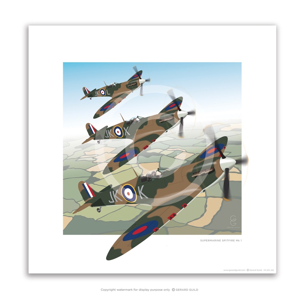 SPITFIRES FLYING OVER LAND