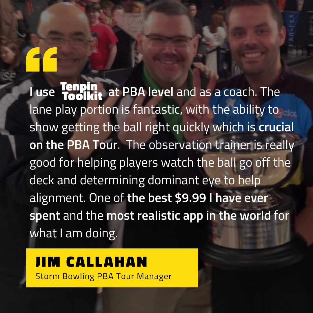 Jim Callahan - Storm Bowling PBA Tour Manager - Pictured with Jason Belmonte and Del Ballard