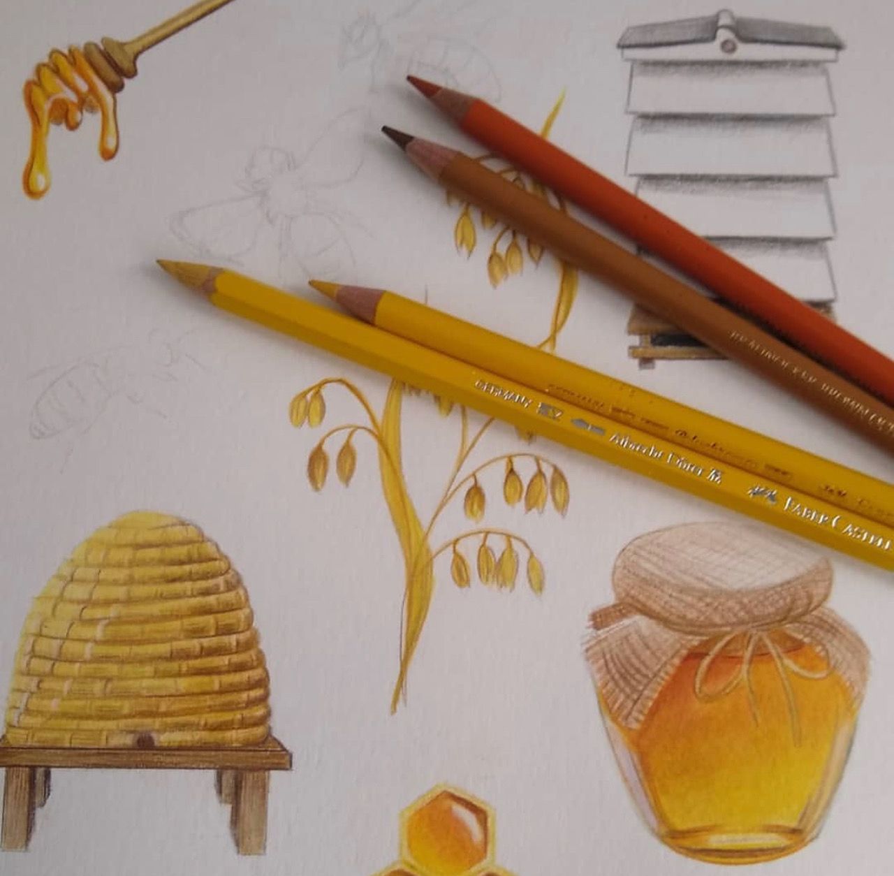 Honey Bee Hive Wheat Pencil