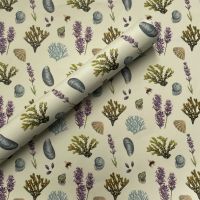 Lavender and Shells Hand Drawn Gift Wrap