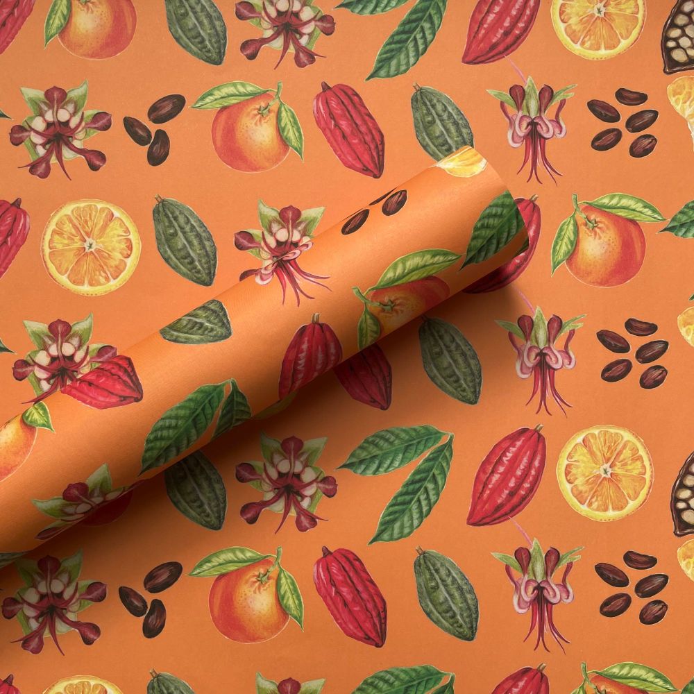Chocolate Orange Hand Drawn Gift Wrap