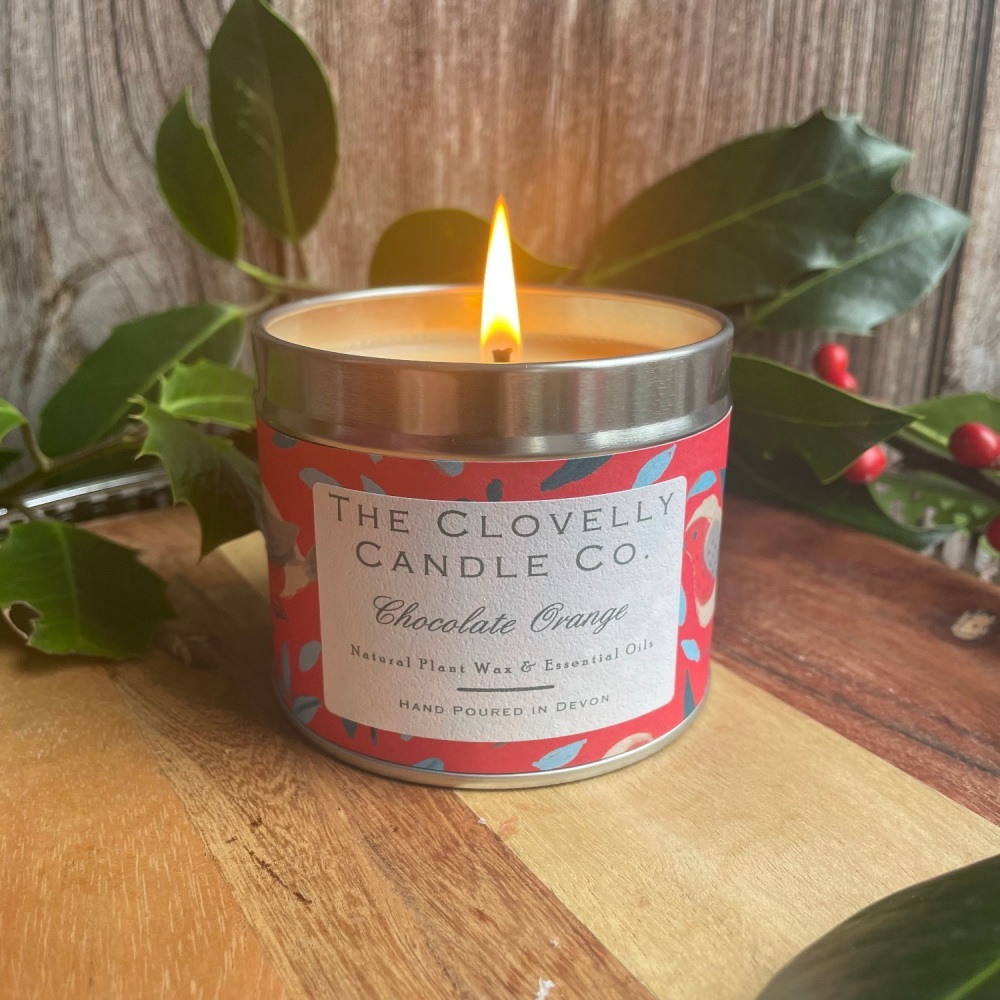 Chocolate Orange Christmas Candle with Baubles Paper