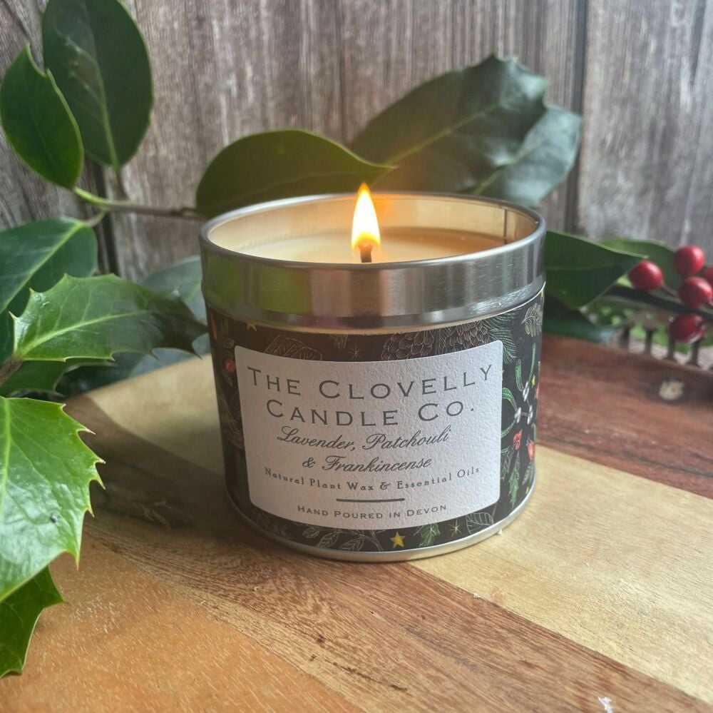 Lavender, Patchouli & Frankincense Christmas Tin Candle 250ml