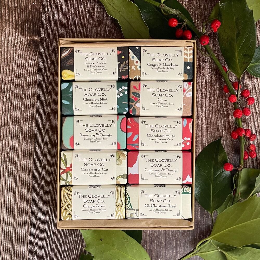 Christmas Limited Edition 10 Bar Guest soap gift set, stocking filler or Advent calender gifts
