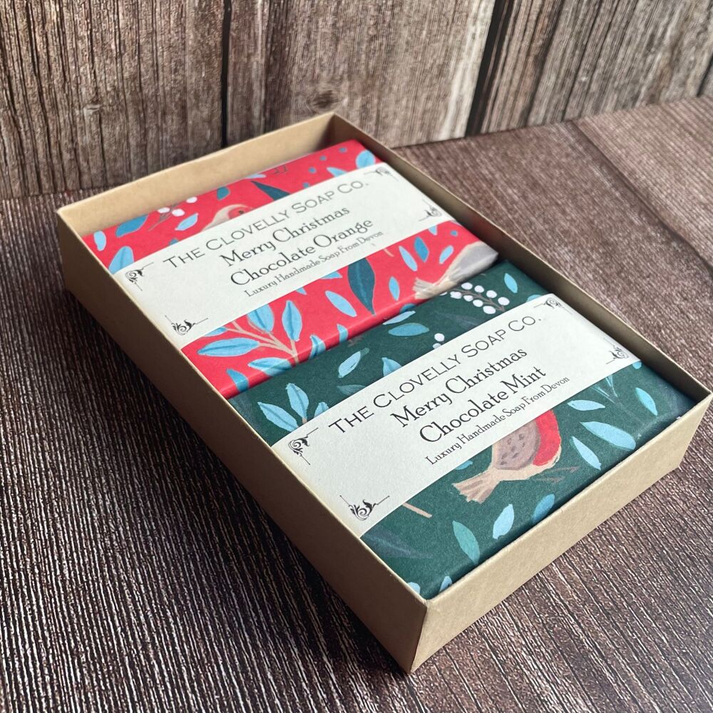 Christmas Soap Bundle of 2 soaps in a presentation box